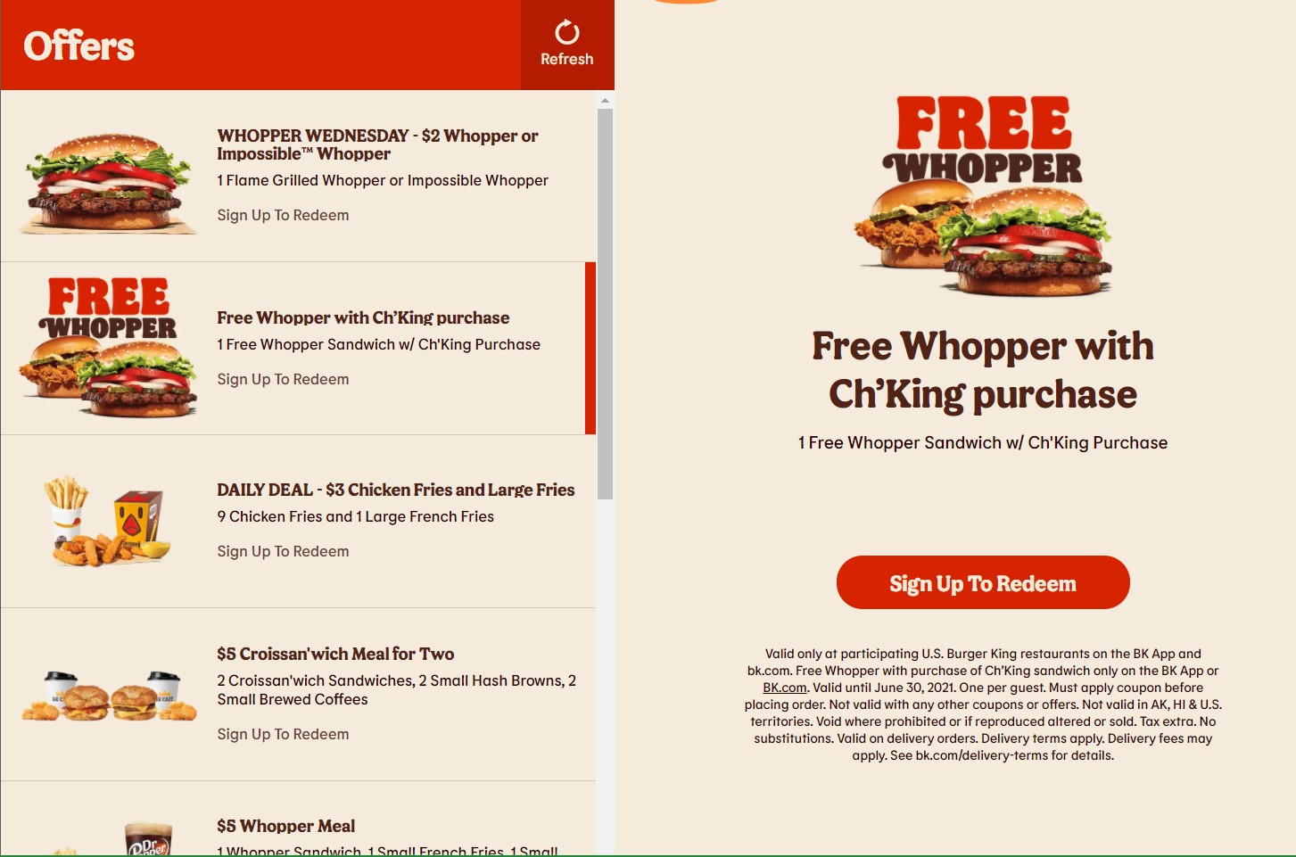 Burger King Offers and Coupon Codes